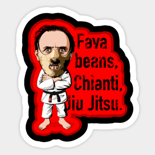 Fava Beans, Chianti, Jiu Jitsu Sticker